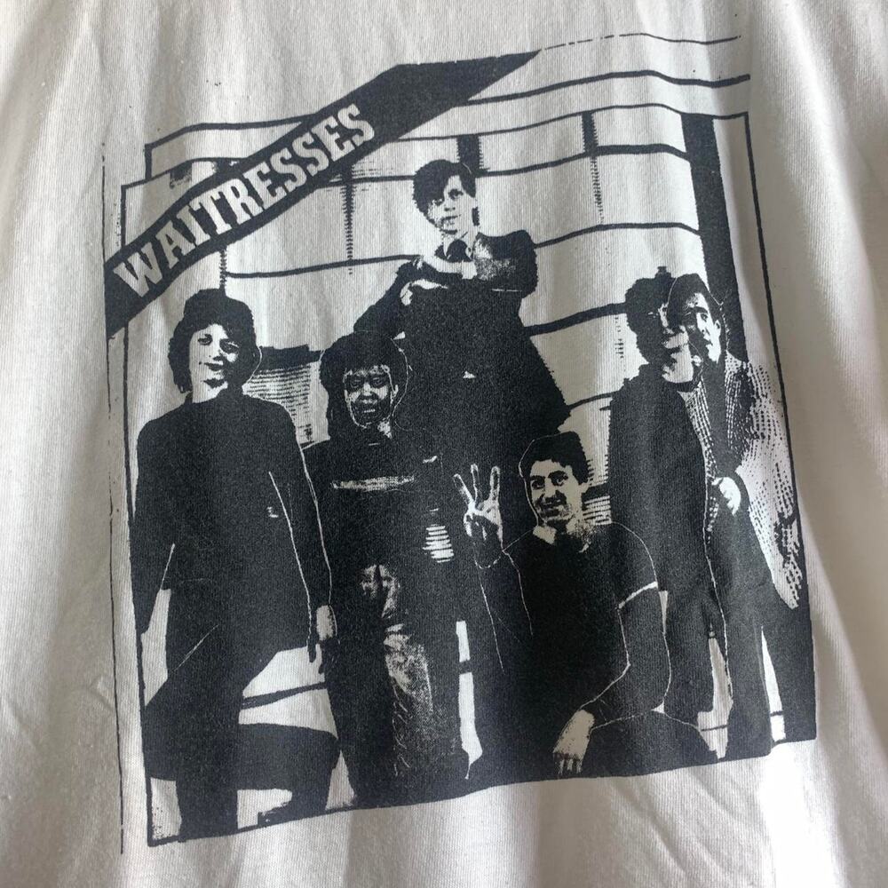 vintage 80’s THE WAITRESSES double sided single stitch ringer style tee shirt XL